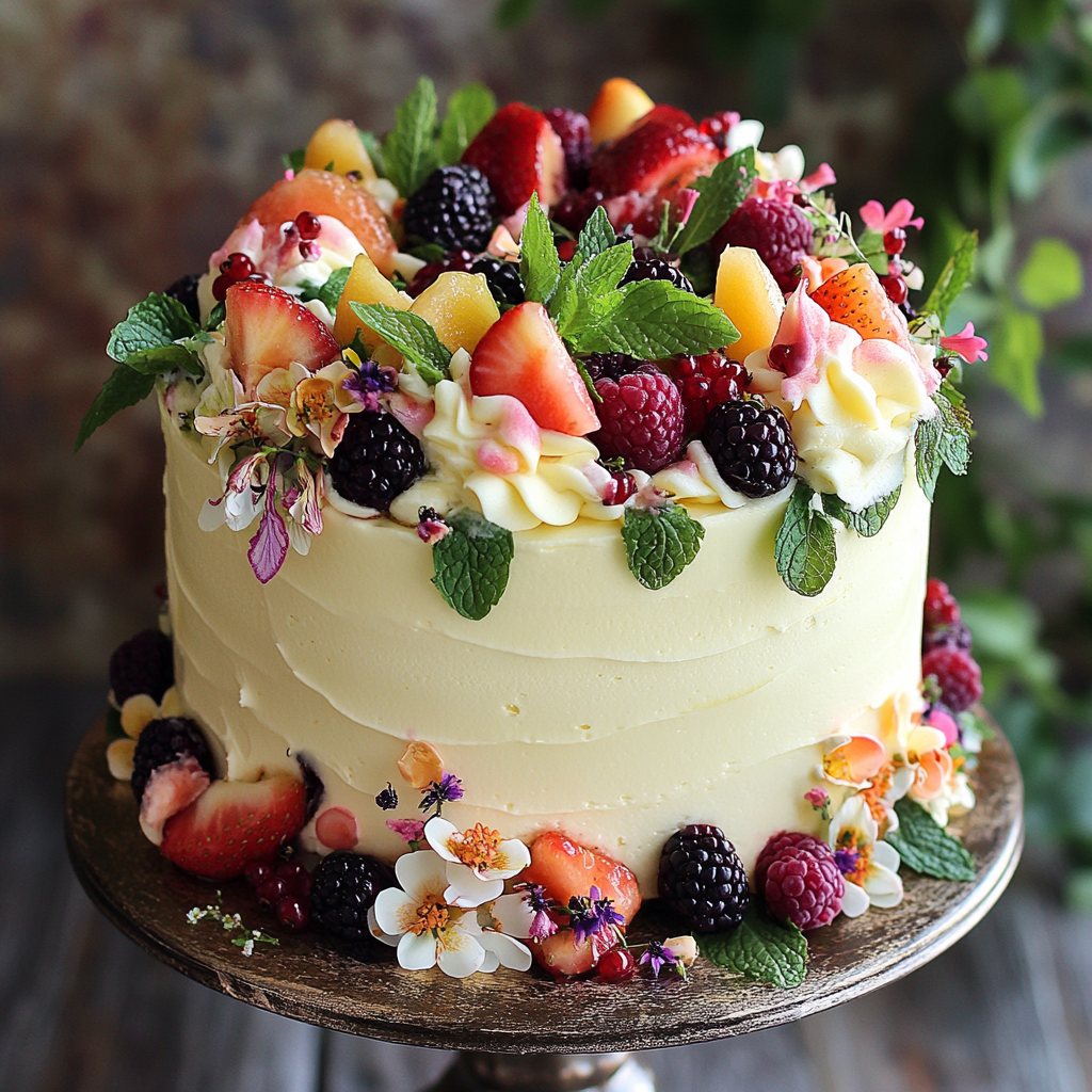 Mojito Cake with Whipped Buttercream