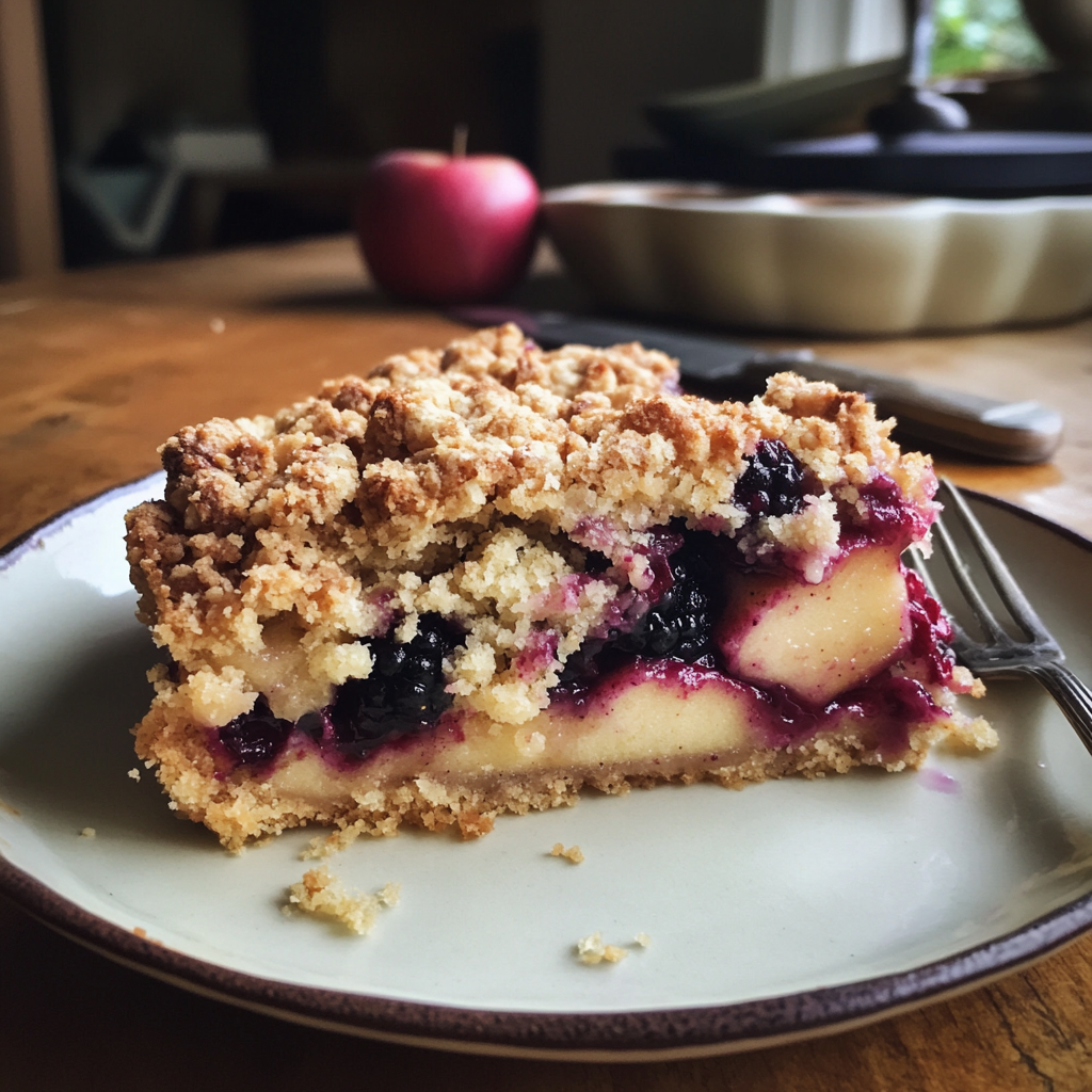 Apple Blackberry Crumble Cake