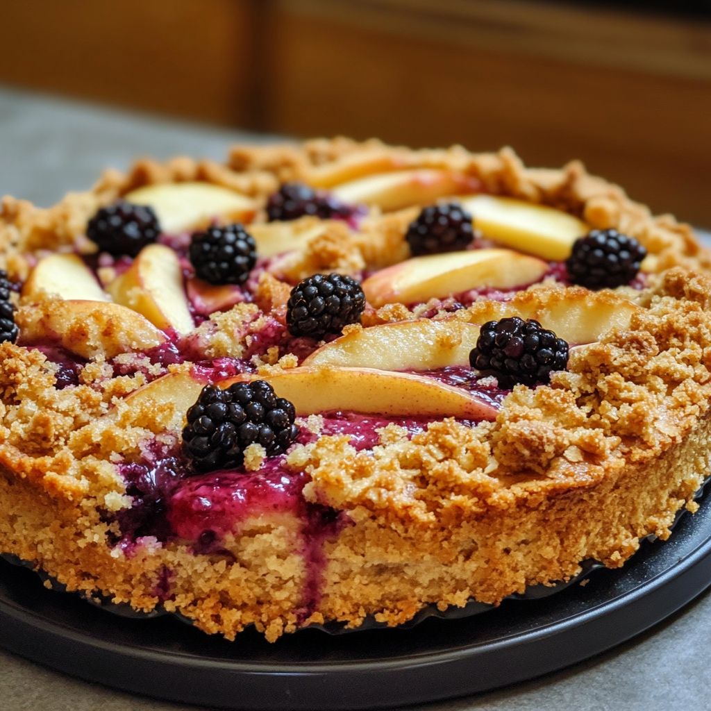 Apple Blackberry Crumble Cake