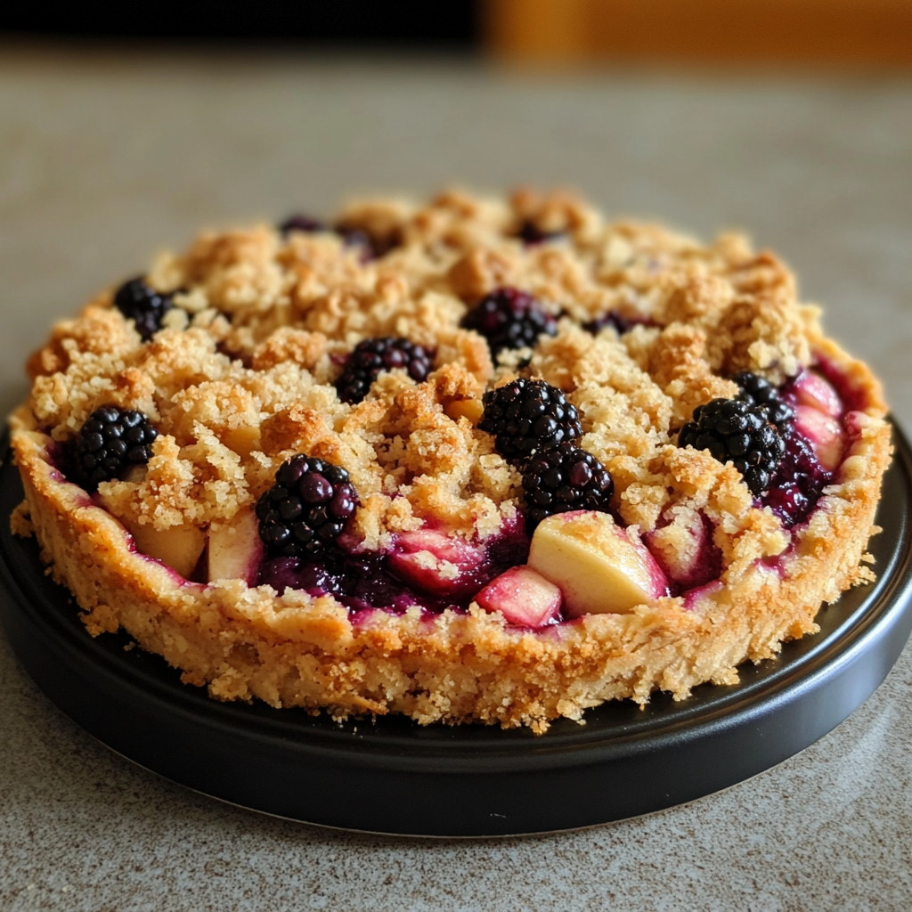 Apple Blackberry Crumble Cake