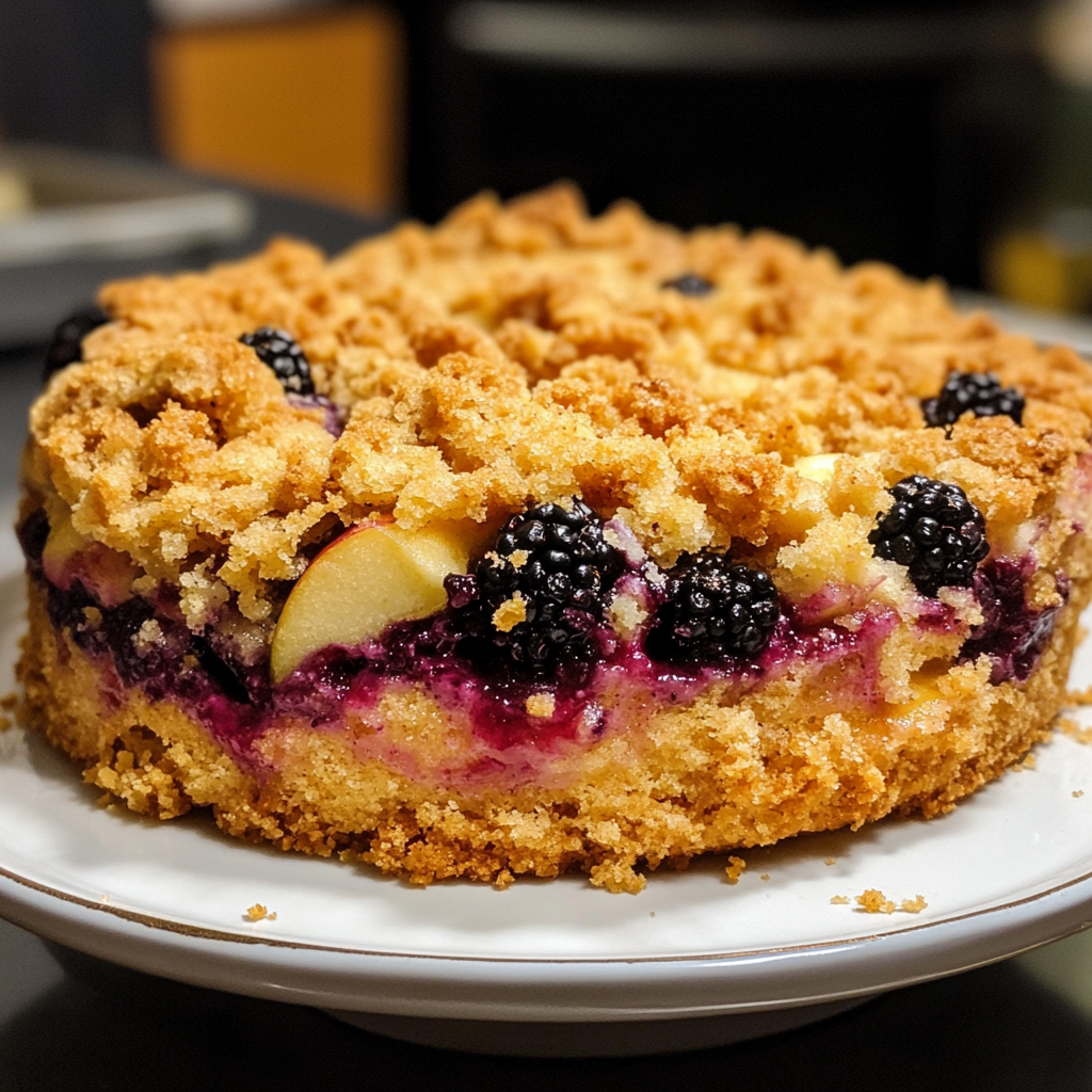 Apple Blackberry Crumble Cake