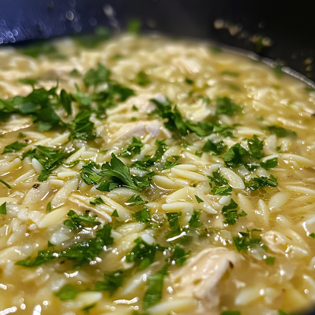 Lemon Chicken Orzo Soup