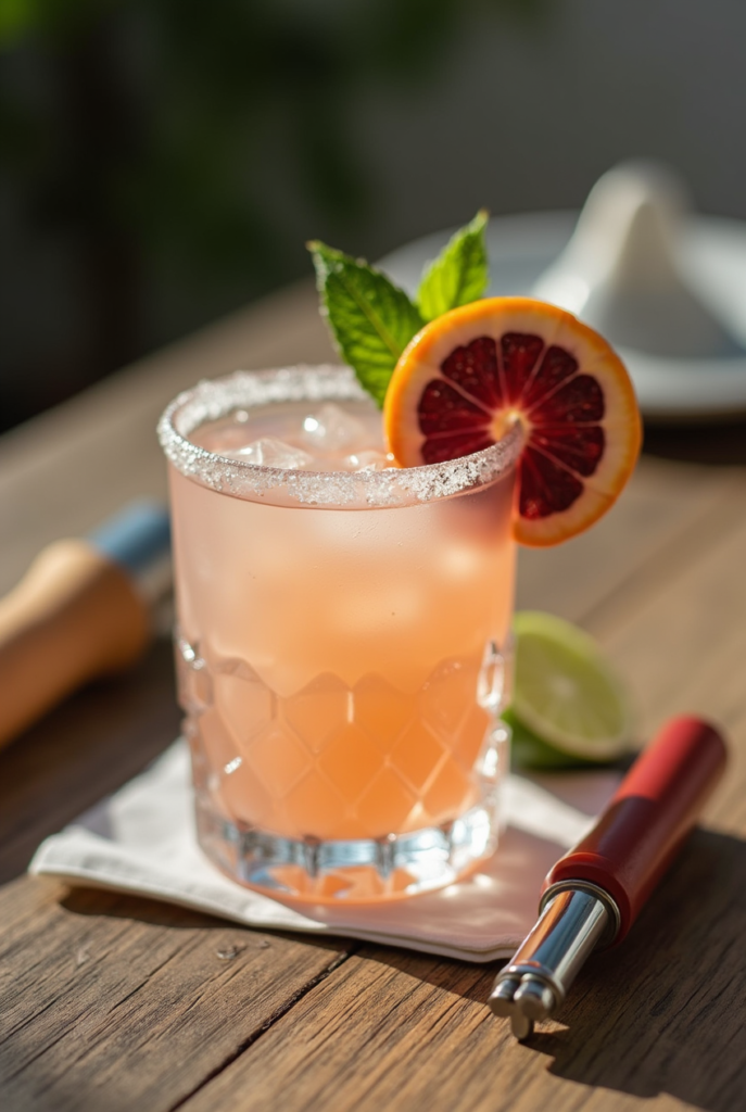 Coconut Blood Orange Margarita Mocktail