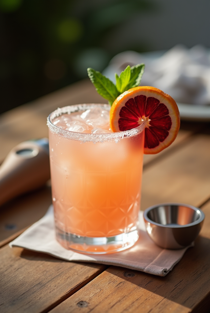 Coconut Blood Orange Margarita Mocktail