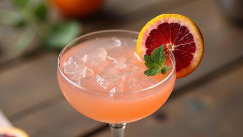 Coconut Blood Orange Margarita Mocktail